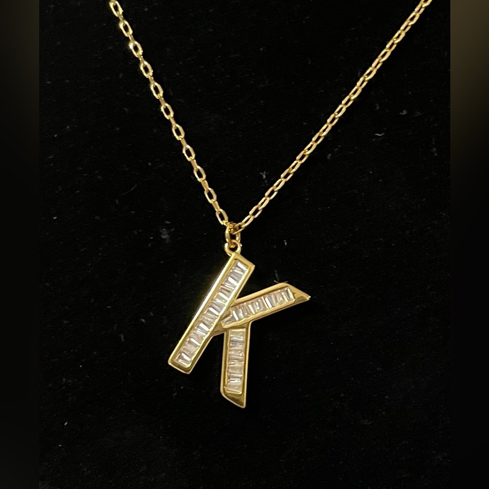 NORDSTROM Cubic Zirconia Initial Pendant Necklace